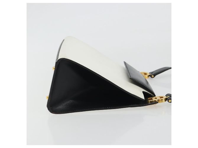 Céline CELINE Circle Shoulder Bag Leather White Gold - vista 3