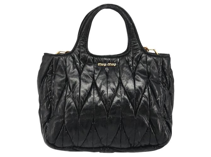 Miu Miu Hand Bag Leather 2way Black Gold - vista 13