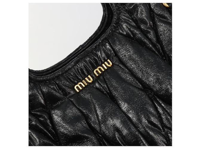 Miu Miu Hand Bag Leather 2way Black Gold - vista 19