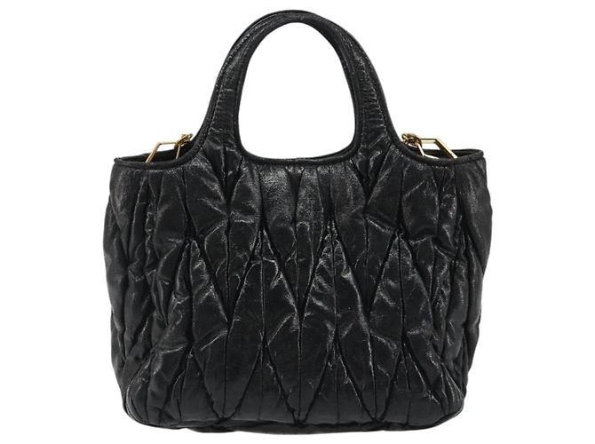 Miu Miu Hand Bag Leather 2way Black Gold - vista 2