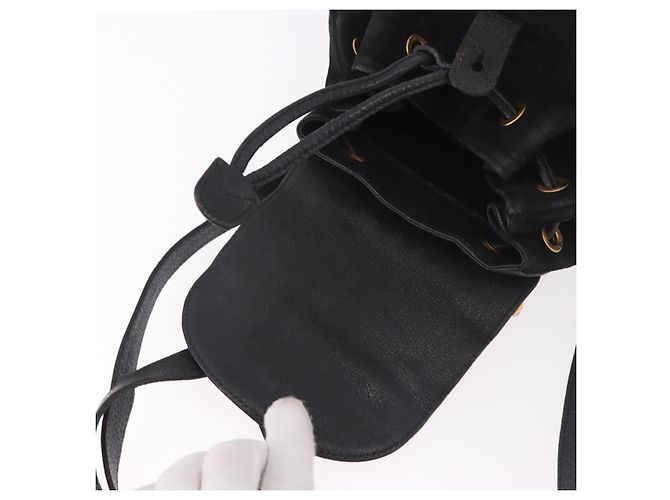 GUCCI Bamboo Backpack Suede Black Gold 003 1705 0030 - vista 10
