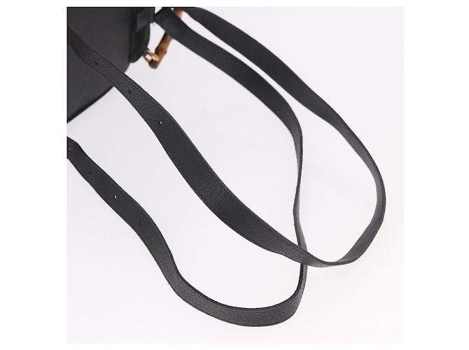 GUCCI Bamboo Backpack Suede Black Gold 003 1705 0030 - vista 9