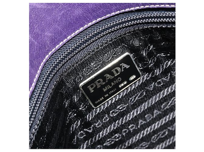 PRADA Schultertasche Leder Lila Gold - Ansicht 10