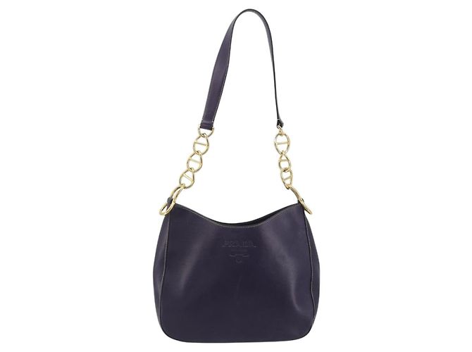 PRADA Schultertasche Leder Lila Gold - Ansicht 13