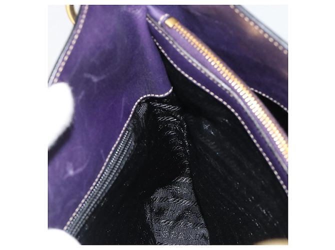 PRADA Schultertasche Leder Lila Gold - Ansicht 18