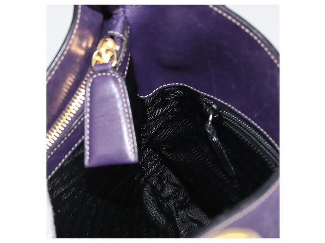 PRADA Schultertasche Leder Lila Gold - Ansicht 19