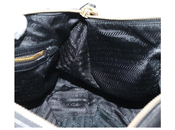 PRADA Hand Bag Leather 2way Black Gold - vista 27