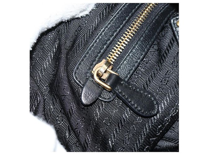 PRADA Hand Bag Leather 2way Black Gold - vista 28
