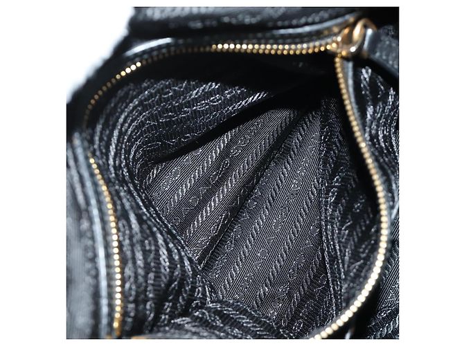 PRADA Hand Bag Leather 2way Black Gold - vista 29