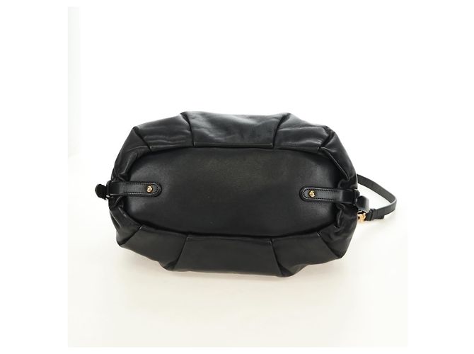 PRADA Hand Bag Leather 2way Black Gold - vista 5