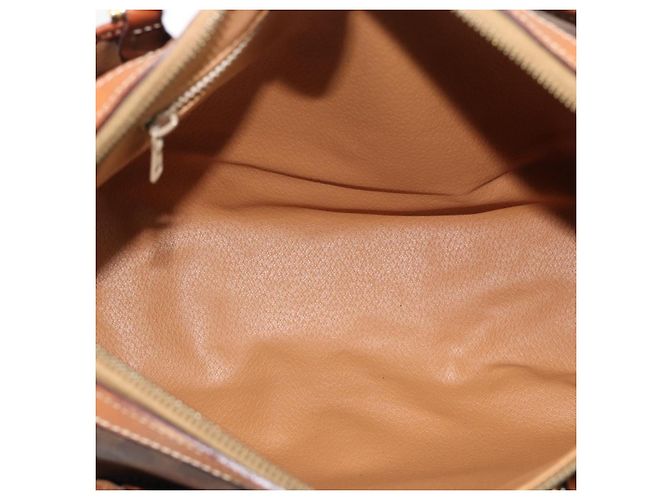 Céline CELINE Macadam Canvas Boston Bag PVC Leather Brown Gold - vista 10