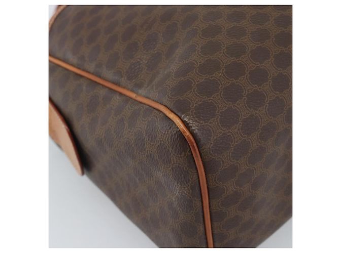 Céline CELINE Macadam Canvas Boston Bag PVC Leather Brown Gold - vista 14