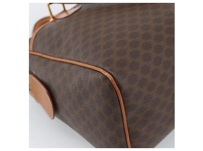 Céline CELINE Macadam Canvas Boston Bag PVC Leather Brown Gold - vista 16