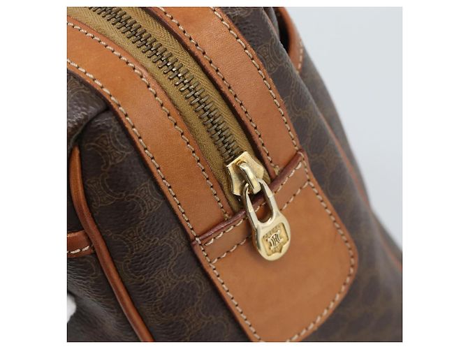 Céline CELINE Macadam Canvas Boston Bag PVC Leather Brown Gold - vista 17