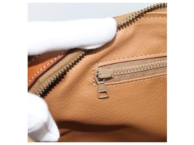 Céline CELINE Macadam Canvas Boston Bag PVC Leather Brown Gold - vista 21