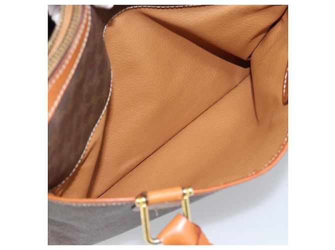 Céline CELINE Macadam Canvas Boston Bag PVC Leather Brown Gold - vista 23