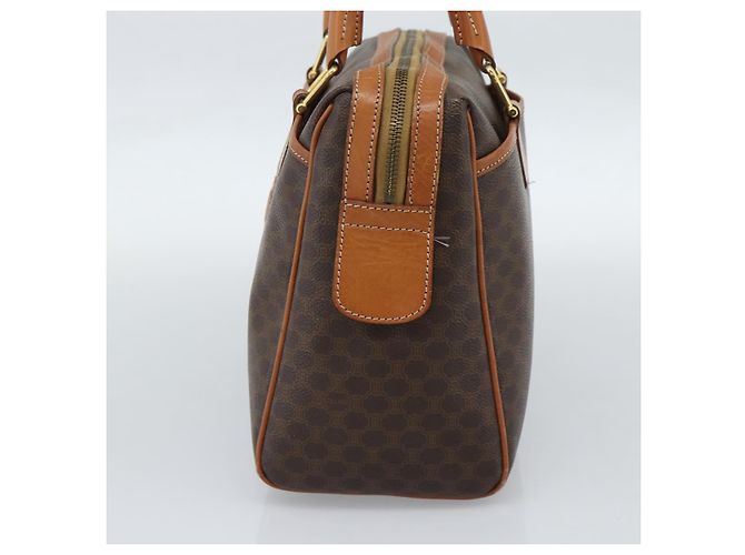 Céline CELINE Macadam Canvas Boston Bag PVC Leather Brown Gold - vista 4