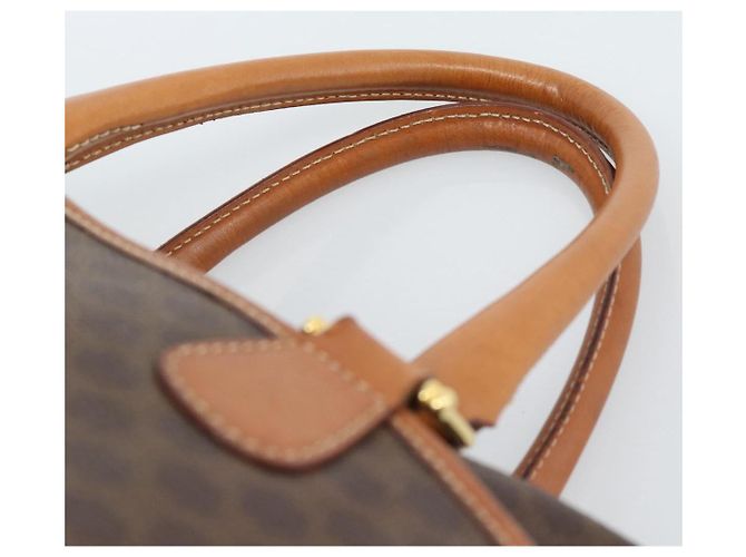 Céline CELINE Macadam Canvas Boston Bag PVC Leather Brown Gold - vista 8