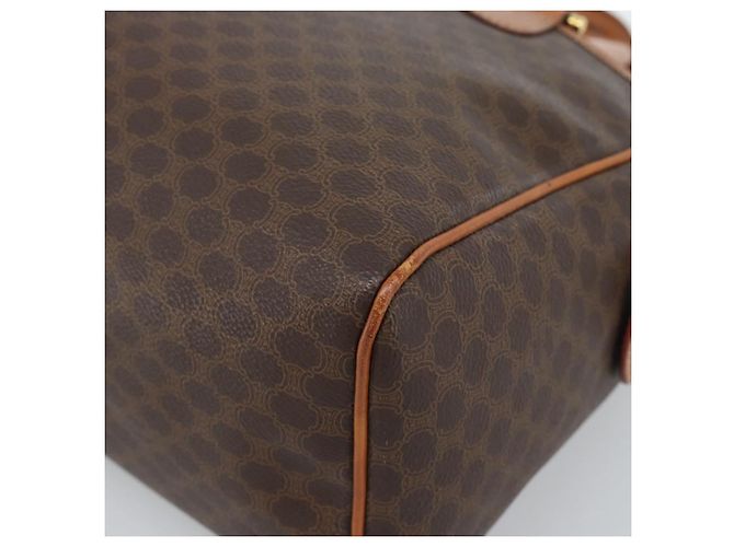 Céline CELINE Macadam Canvas Boston Bag PVC Leather Brown Gold - vista 9