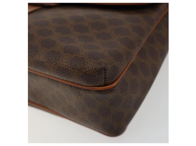 Céline CELINE Macadam Canvas Circle Shoulder Bag PVC Leather Brown Gold - vista 14