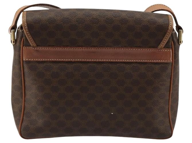 Céline CELINE Macadam Canvas Circle Shoulder Bag PVC Leather Brown Gold - vista 2
