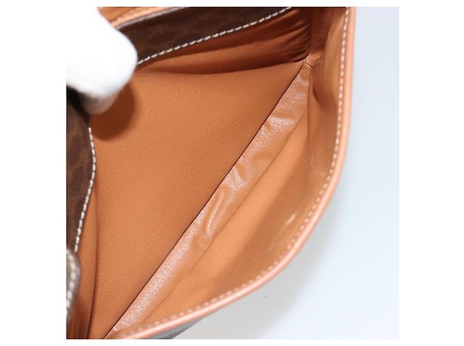 Céline CELINE Macadam Canvas Circle Shoulder Bag PVC Leather Brown Gold - vista 22