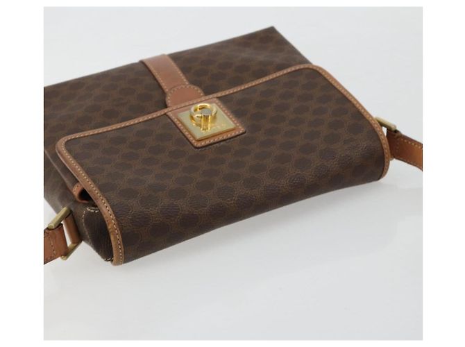 Céline CELINE Macadam Canvas Circle Shoulder Bag PVC Leather Brown Gold - vista 6