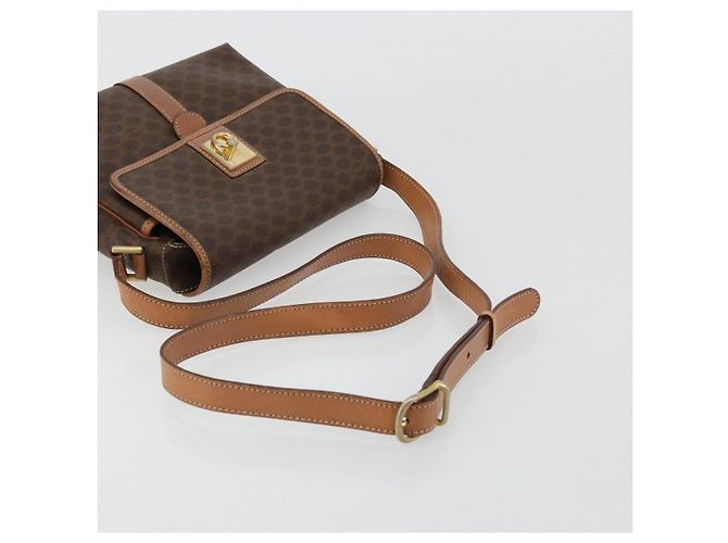 Céline CELINE Macadam Canvas Circle Shoulder Bag PVC Leather Brown Gold - vista 7