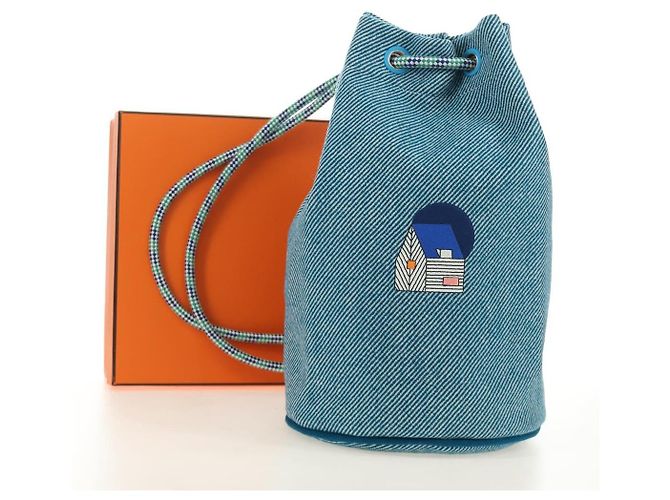 Hermès HERMES Purse Epope Shoulder Bag Wool Blue - vista 12