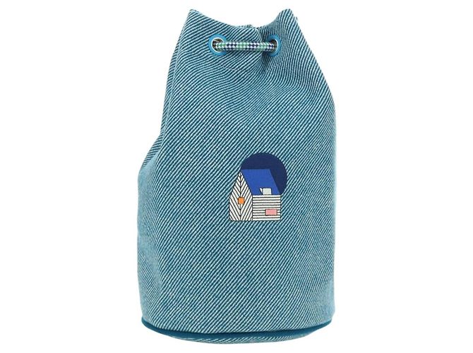 Hermès HERMES Purse Epope Shoulder Bag Wool Blue - vista 13
