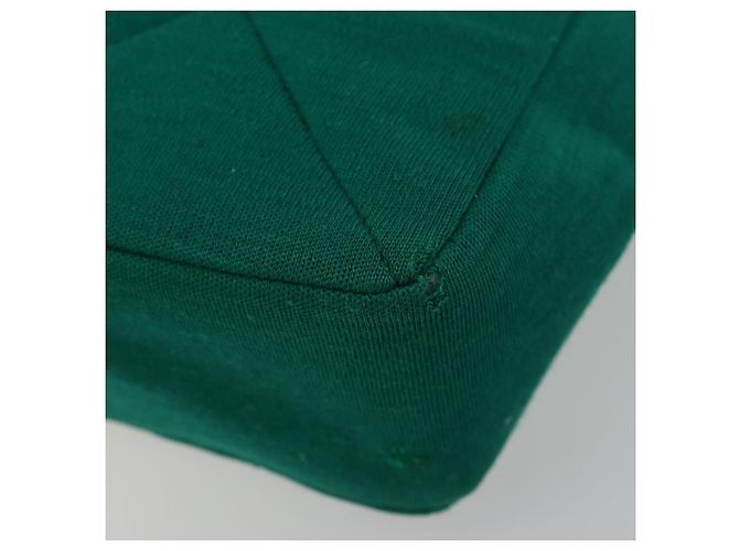 CHANEL Matelasse Chain Shoulder Bag Cotton Green Gold CC - vista 15