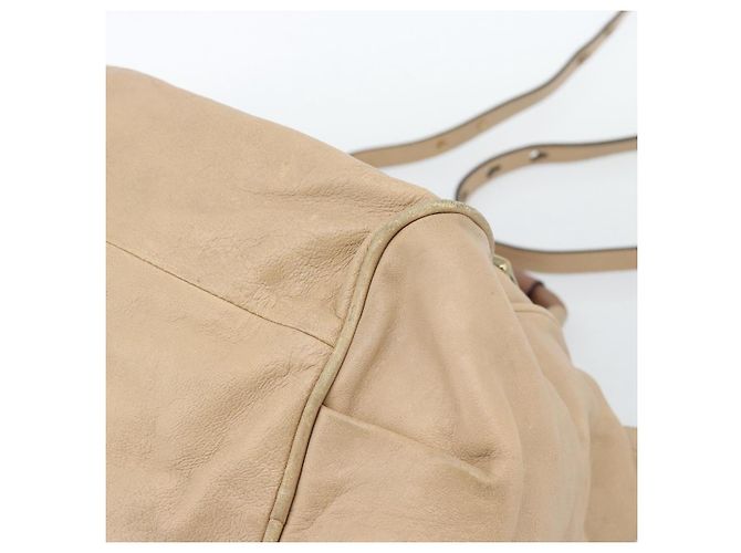 Chloé Chloe Etel Hand Bag Leather 2way Beige Gold - vista 10