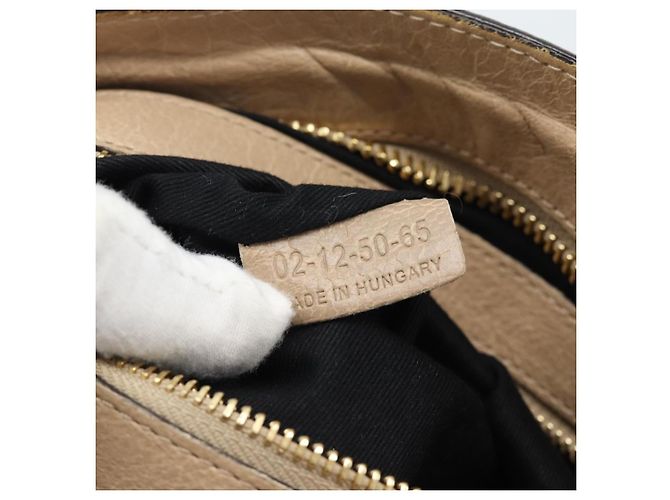 Chloé Chloe Etel Hand Bag Leather 2way Beige Gold - vista 12