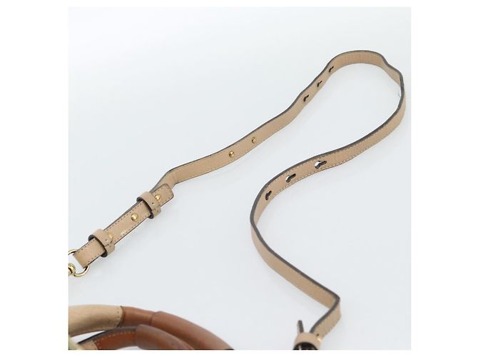 Chloé Chloe Etel Hand Bag Leather 2way Beige Gold - vista 14