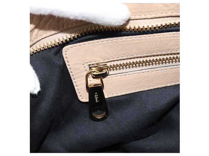 Chloé Chloe Etel Hand Bag Leather 2way Beige Gold - vista 23