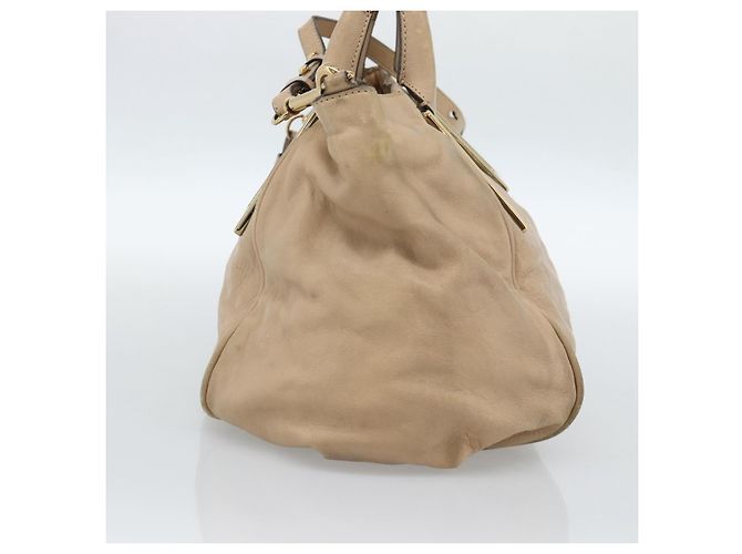 Chloé Chloe Etel Hand Bag Leather 2way Beige Gold - vista 4