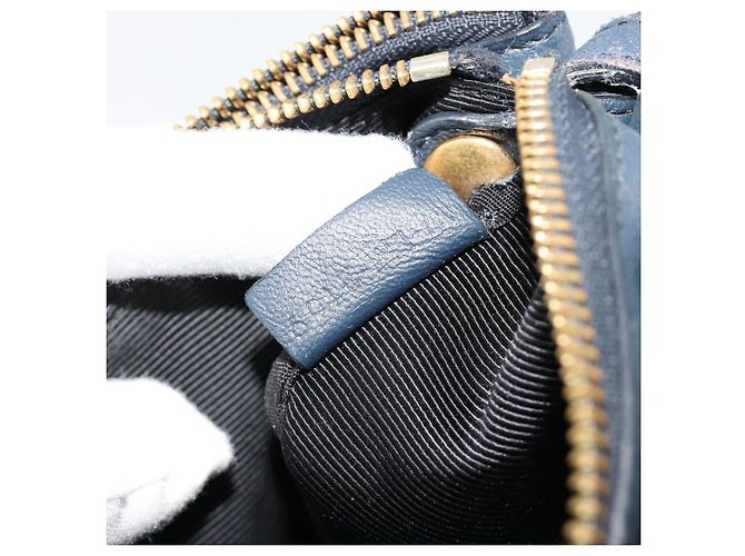 Céline CELINE Trio Shoulder Bag Leather Navy Gold - vista 12