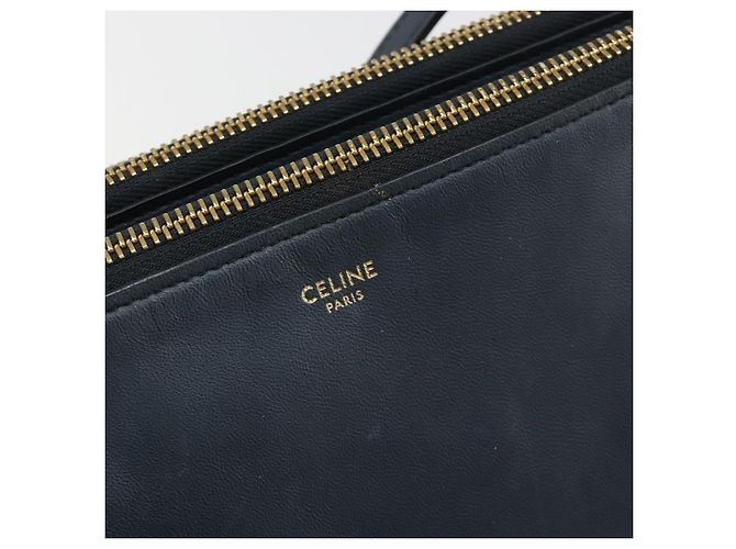 Céline CELINE Trio Shoulder Bag Leather Navy Gold - vista 18