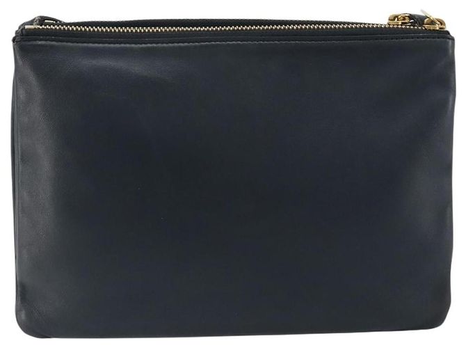 Céline CELINE Trio Shoulder Bag Leather Navy Gold - vista 2