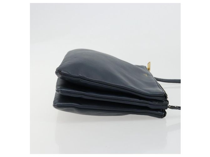 Céline CELINE Trio Shoulder Bag Leather Navy Gold - vista 3