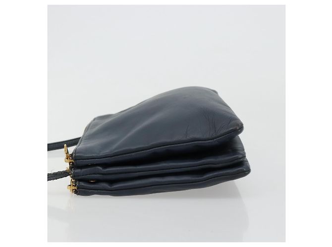 Céline CELINE Trio Shoulder Bag Leather Navy Gold - vista 4
