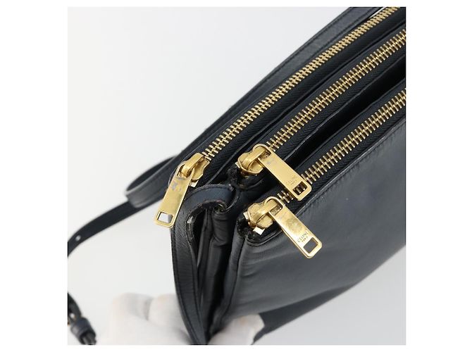 Céline CELINE Trio Shoulder Bag Leather Navy Gold - vista 9