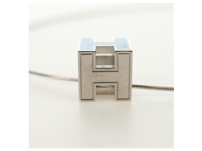 Hermès HERMES Cage De H H Cube Necklace metal Silver - vista 10