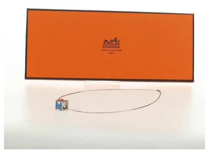 Hermès HERMES Cage De H H Cube Necklace metal Silver - vista 12
