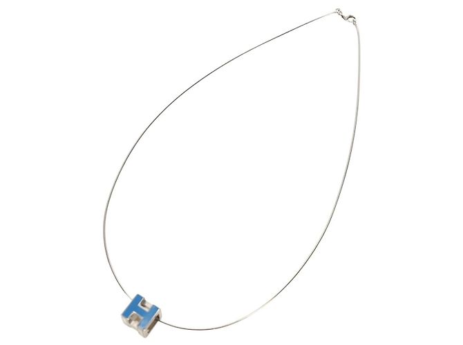 Hermès HERMES Cage De H H Cube Necklace metal Silver - vista 13
