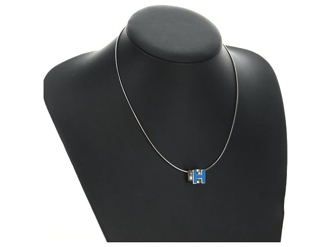 Hermès HERMES Cage De H H Cube Necklace metal Silver - vista 14