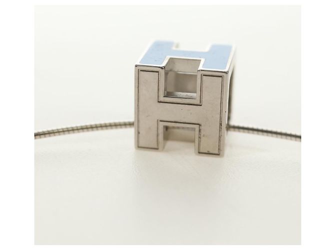 Hermès HERMES Cage De H H Cube Necklace metal Silver - vista 9