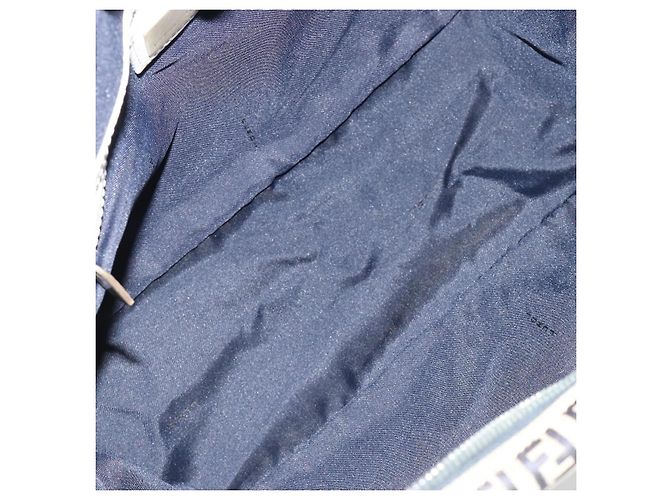FENDI Zucchino Canvas Hand Bag Navy Silver - vista 11