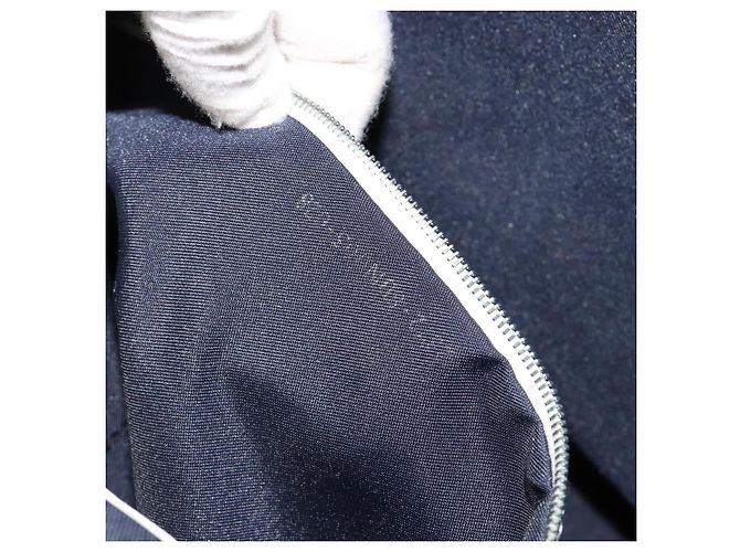 FENDI Zucchino Canvas Hand Bag Navy Silver - vista 12