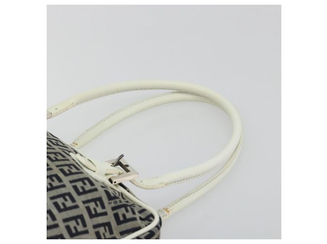 FENDI Zucchino Canvas Hand Bag Navy Silver - vista 14
